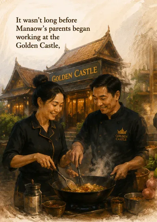 Manaow Prasatthong at the Golden Castle Restaurant in Chiang Mai