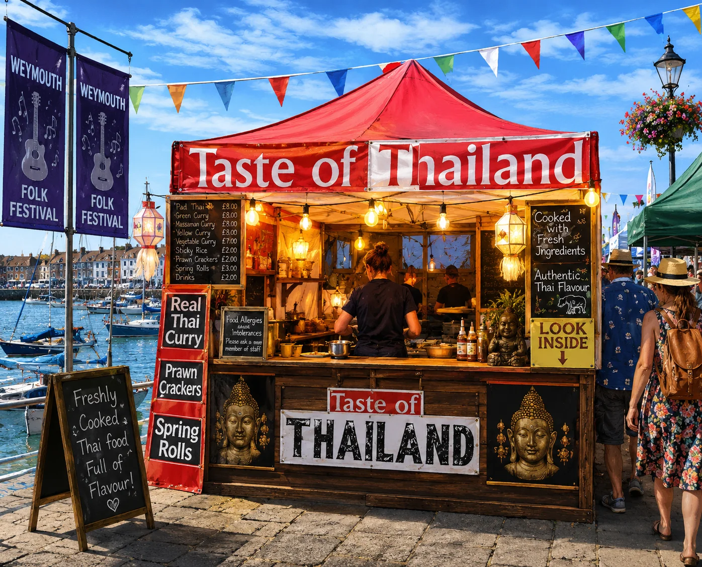 Taste of Thailand street food stall at Weymouth Folk Festival
