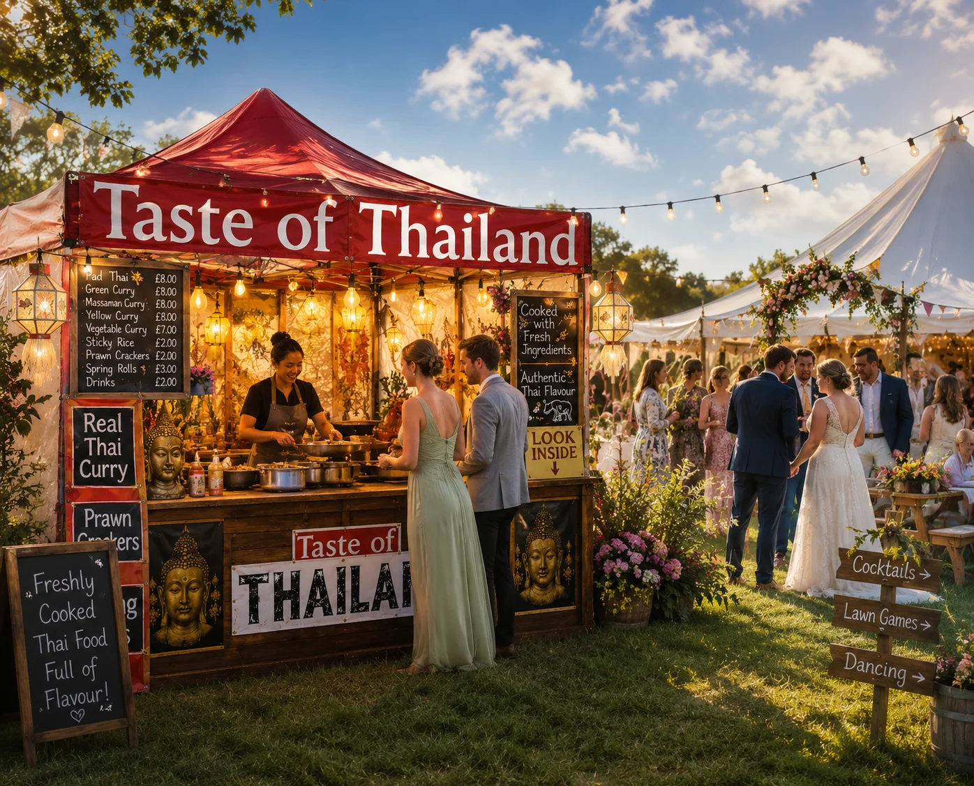 Taste of Thailand private event catering setup in Dorset