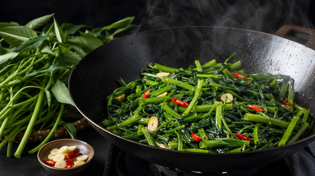 How to Cook Thai Morning Glory (Long Beans)