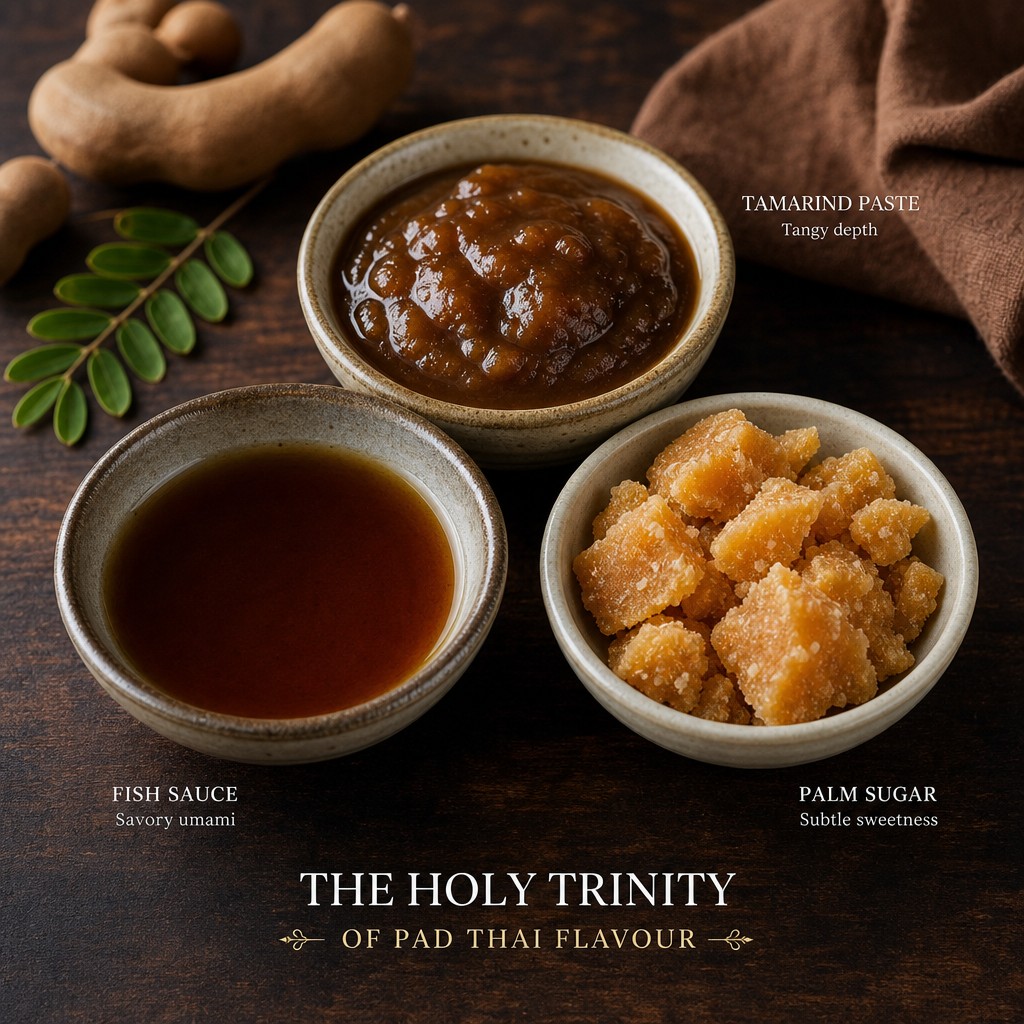 Pad Thai sauce: tamarind paste, fish sauce and palm sugar
