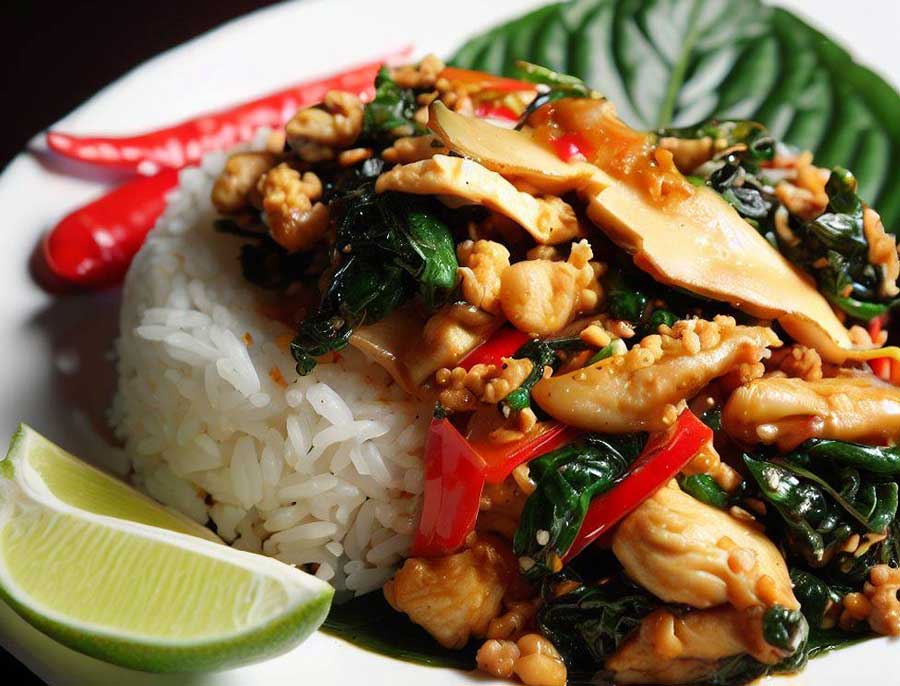 Gai Pad Krapow - One of the lowest calorie Thai foods You can Eat Daily