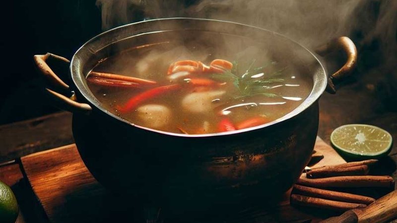 Easy authentic Tom Yum soup recipe with prawns and Thai herbs